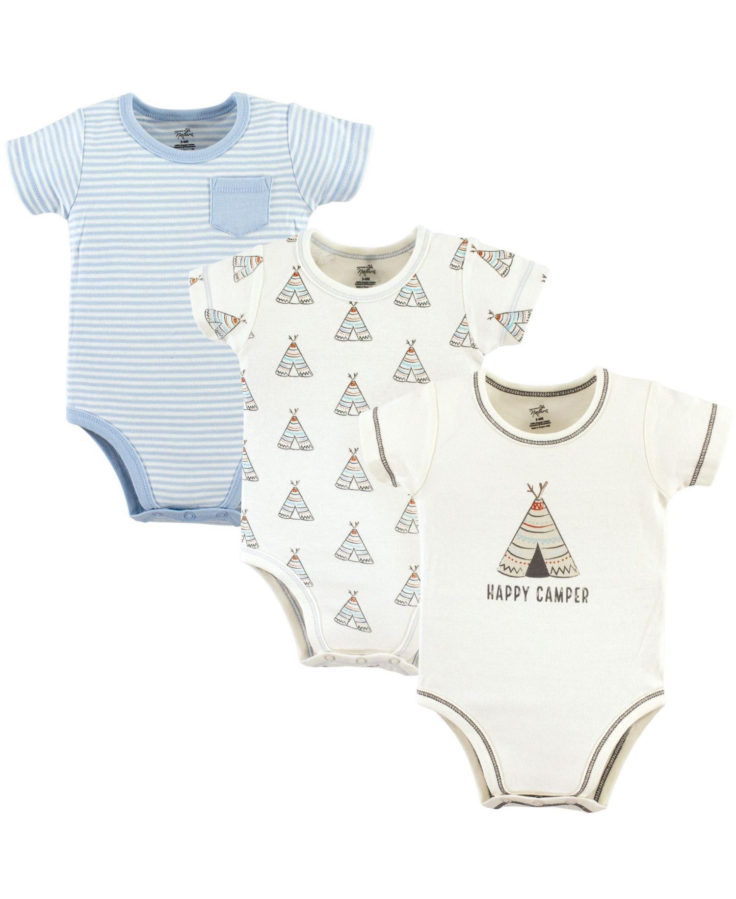 3Pk Natural Bodysuits