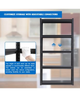 63"H  5 Tier Metal Shelves for Storage Garage Shelving 2000LBS Heavy Duty Storage Shelves Adjustable Garage Shelf Industrial Shelving Unit Storage Utility Rack,31.5"W15.7"D63"H,Black
