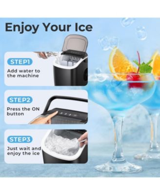 26.5lbs Ice Maker Portable Countertop, 9 Bullet Cubes in 6 Mins, Self-Cleaning