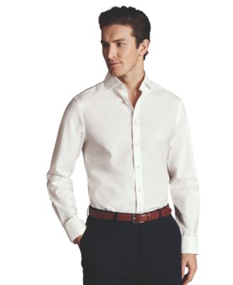 Charles Tyrwhitt - Men's Slim-Fit Ivory Twill Dress Shirt