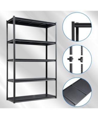 78"H  5 Tier Metal Shelves for Storage Garage Shelving 2000LBS Heavy Duty Storage Shelves Adjustable Garage Shelf Industrial Shelving Unit Storage Utility Rack,47.2"W18"D78"H,Black