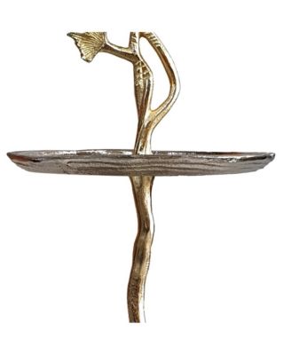 Elegant 2-Tier Cherry Blossom Accent Table for a Stylish and Floral Touch to Your Home Decor