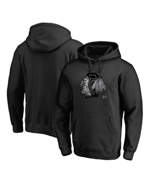 Мужское худи Fanatics Mto Label Black Chicago Blackhawks Core Smoke Pullover