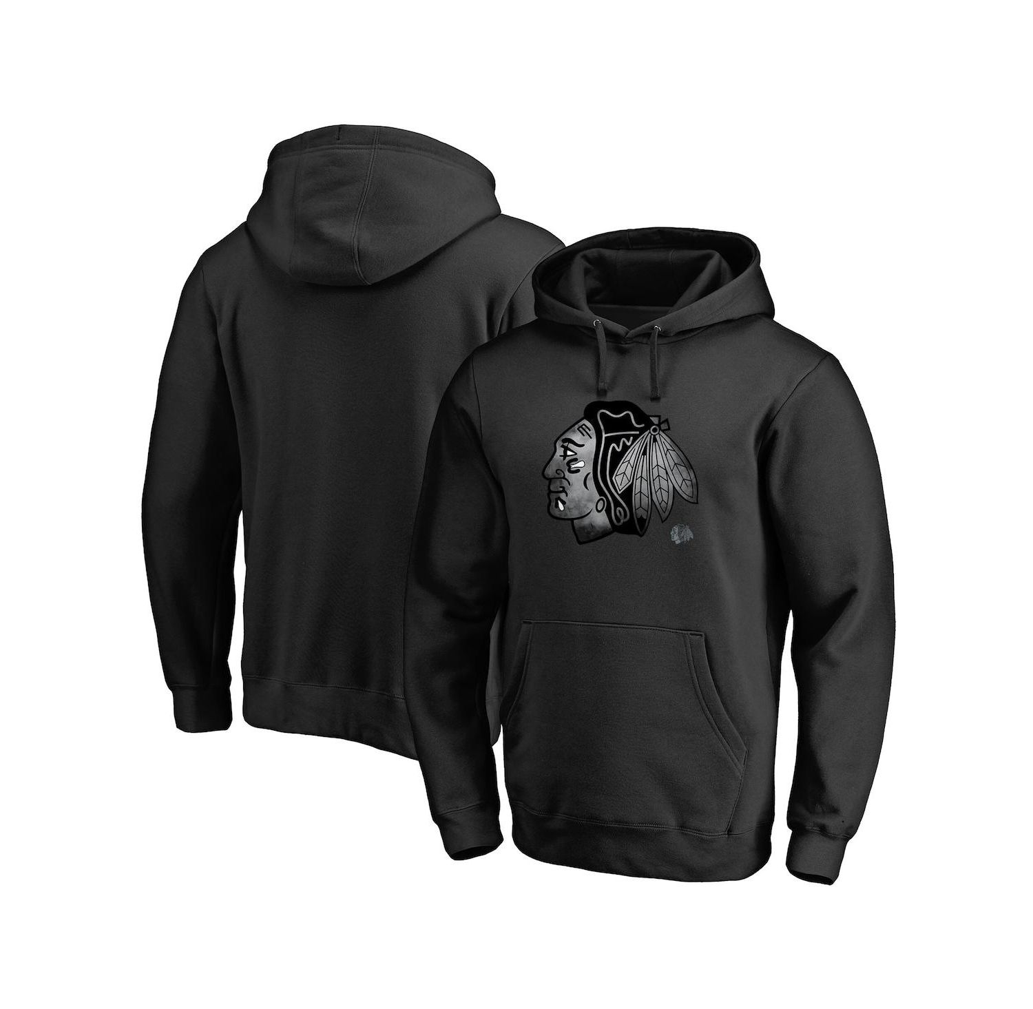 Men's Black Chicago Blackhawks Core Smoke Pullover Hoodie
