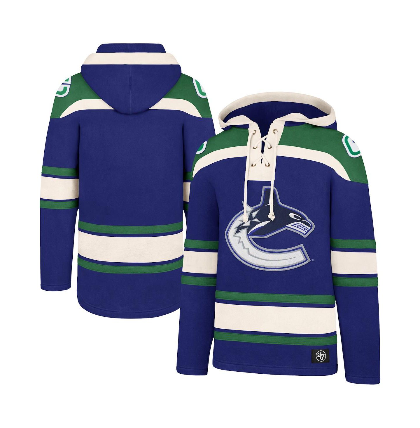 Мужское худи '47 Brand Royal Vancouver Canucks Superior Lacer Pullover — фото 1