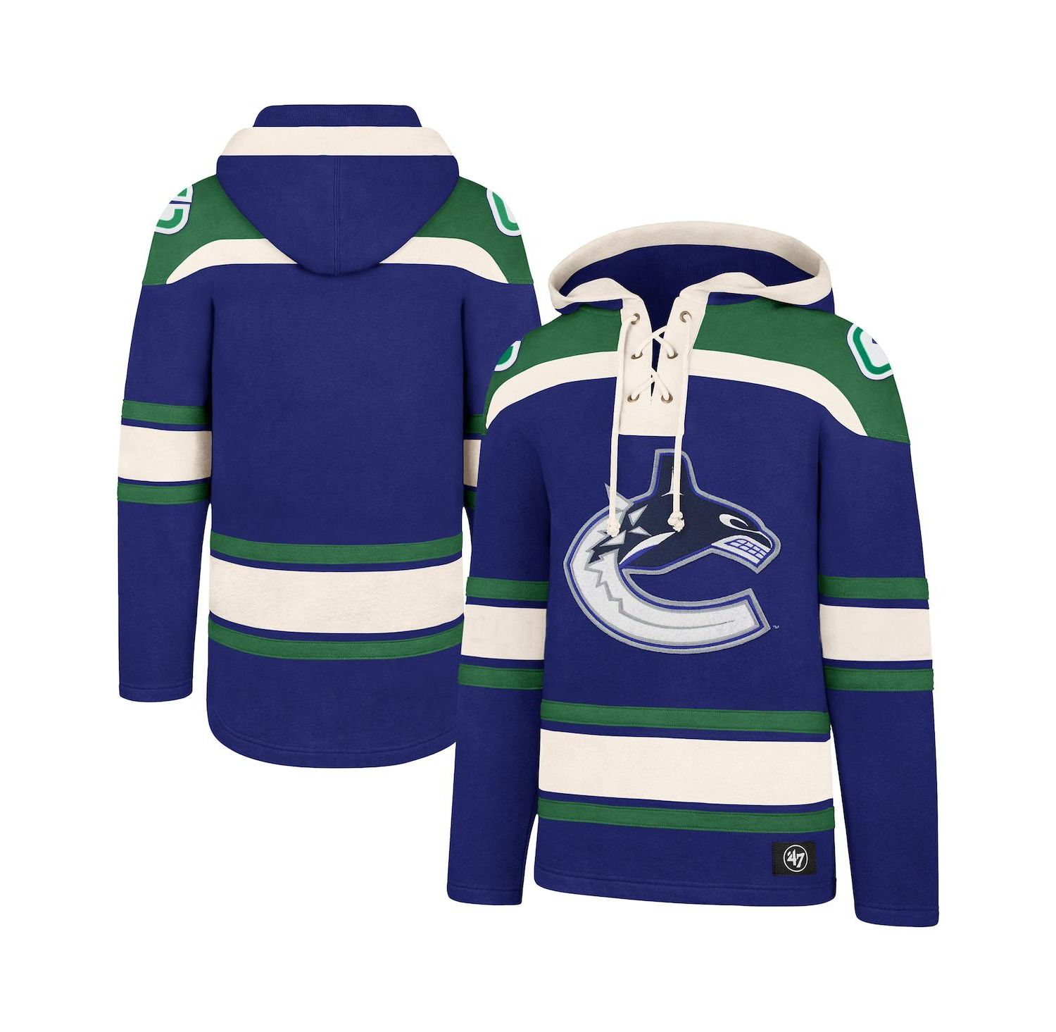 Men's Royal Vancouver Canucks Superior Lacer Pullover Hoodie