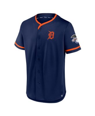 Men's Navy Detroit Tigers Iconic Button-Up Top