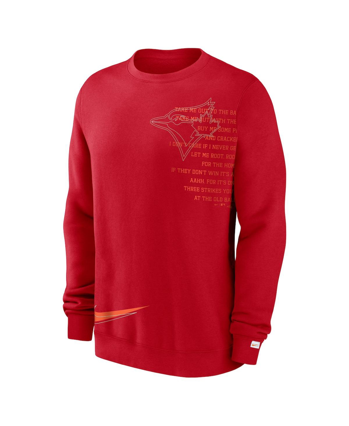 Nike Men's Red Toronto Blue Jays Statement Ball Game Fleece Pullover Sweatshirt In Gold