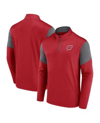 Fanatics - Men's Red Wisconsin Badgers Primary Quarter-zip Top