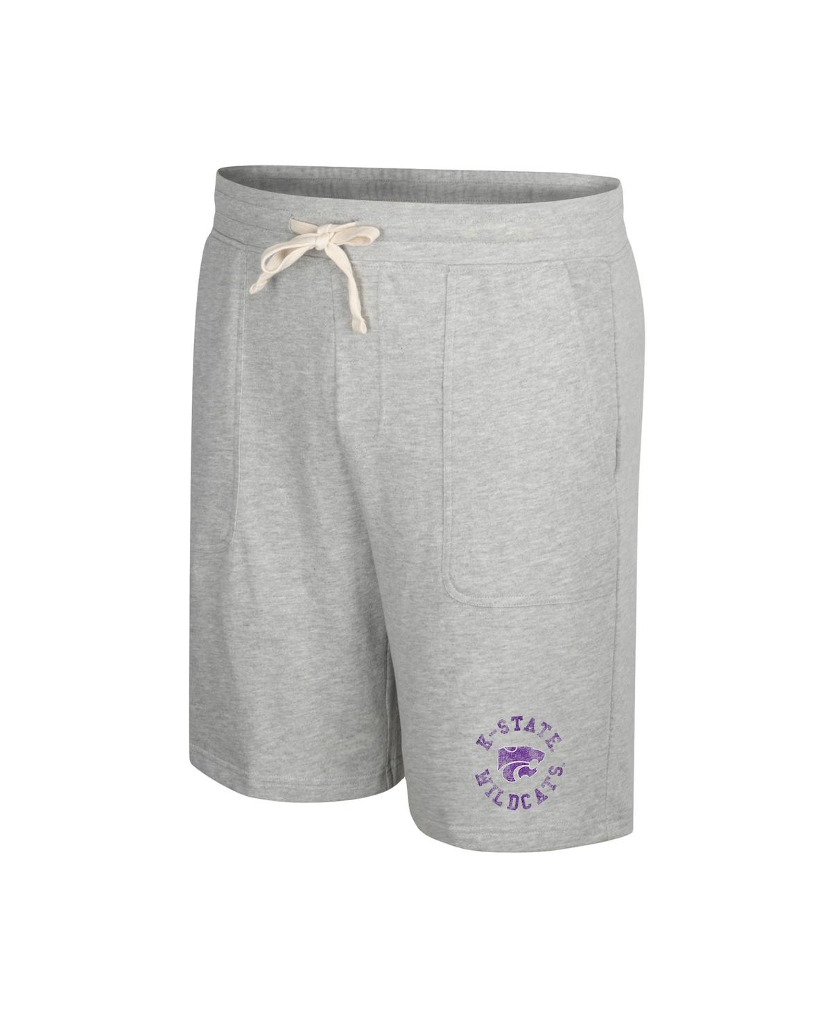 Colosseum Men's Heather Gray Kansas State Wildcats Love To Hear This Terry Shorts In Heather Gray