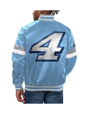 Men's Light Blue Kevin Harvick Home Game Full-Snap Varsity Jacket