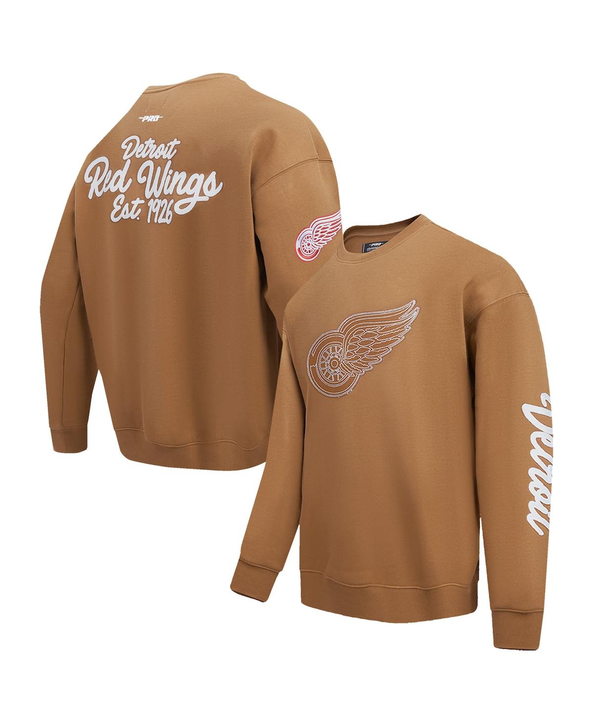 Shop Pro Standard Men's Brown Detroit Red Wings Paint The City Pullover Sweatshirt