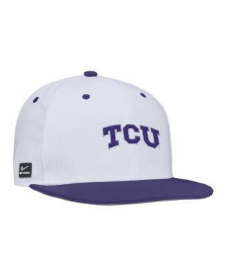Men's White TCU Horned Frogs On-Field Baseball Performance Fitted Hat
