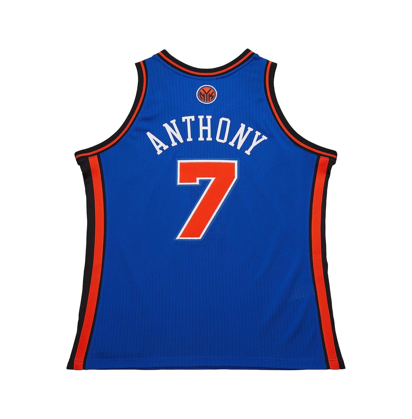 Мужское джерси Mitchell & Ness Carmelo Anthony New York Knicks 2010/11 Hardwood, Royal — фото 3