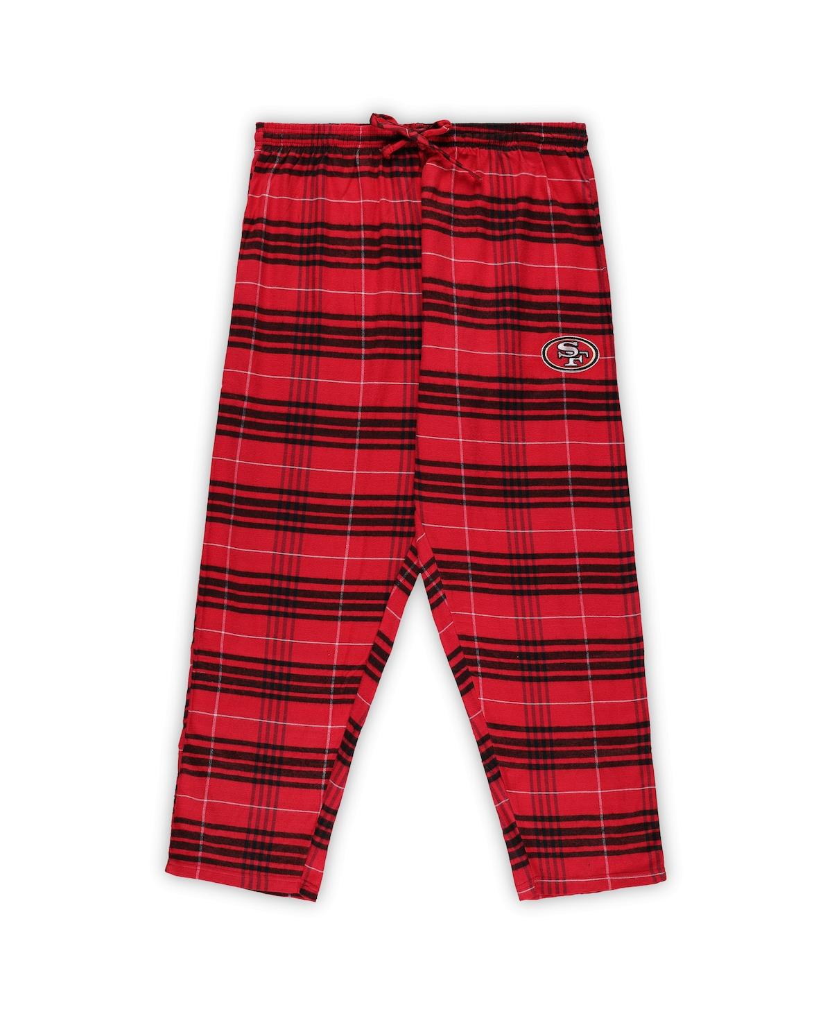 Concepts Sport Women's San Francisco 49ers Plus Size Script T-shirt And Pants Sleep Set In Scarlet,black