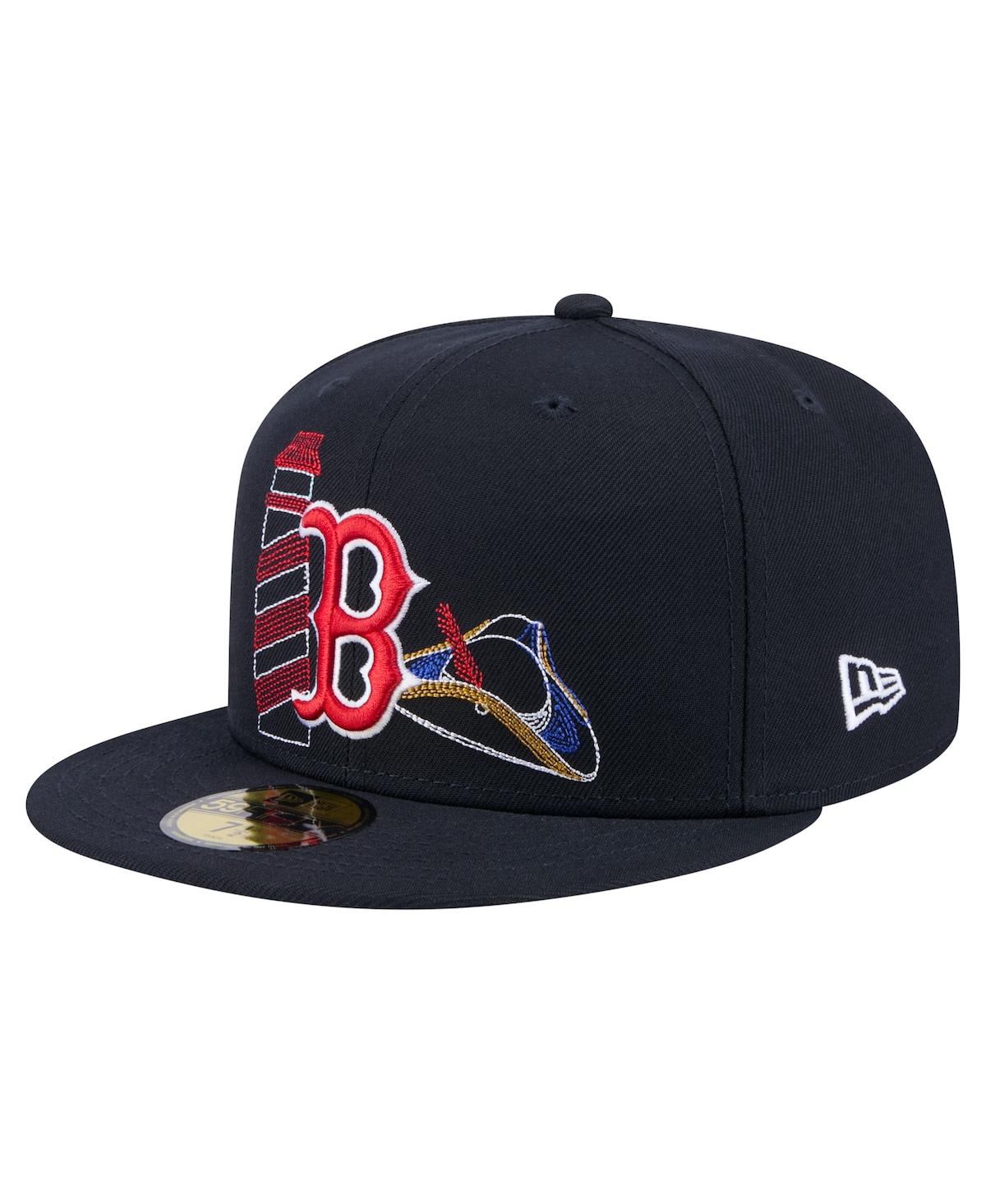 New Era Men's Navy Boston Red Sox State Stitch 59fifty Fitted Hat In Navy