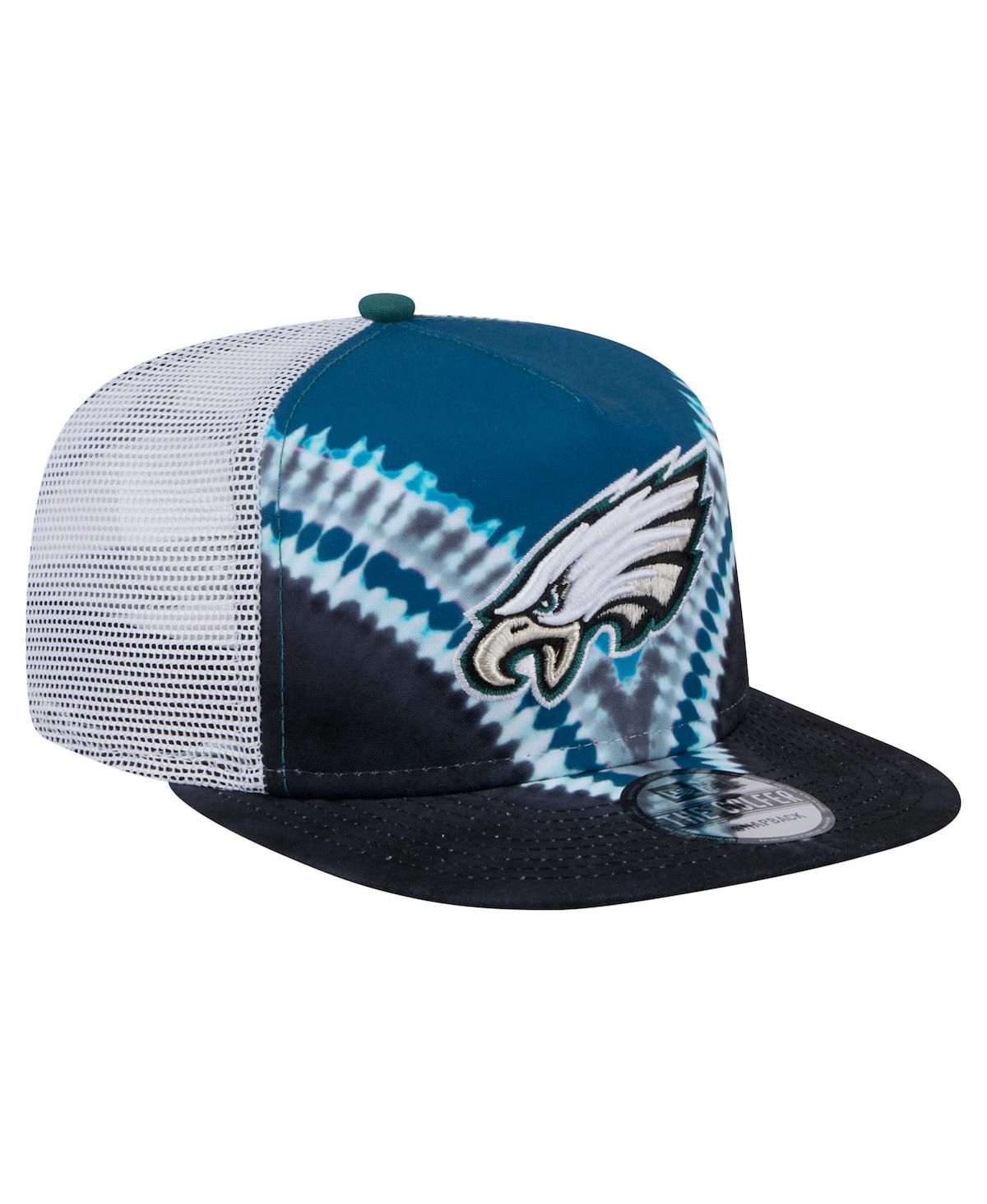 NEW ERA MEN'S MIDNIGHT GREEN/BLACK PHILADELPHIA EAGLES THROWBACK DYE GOLFER SNAPBACK HAT 