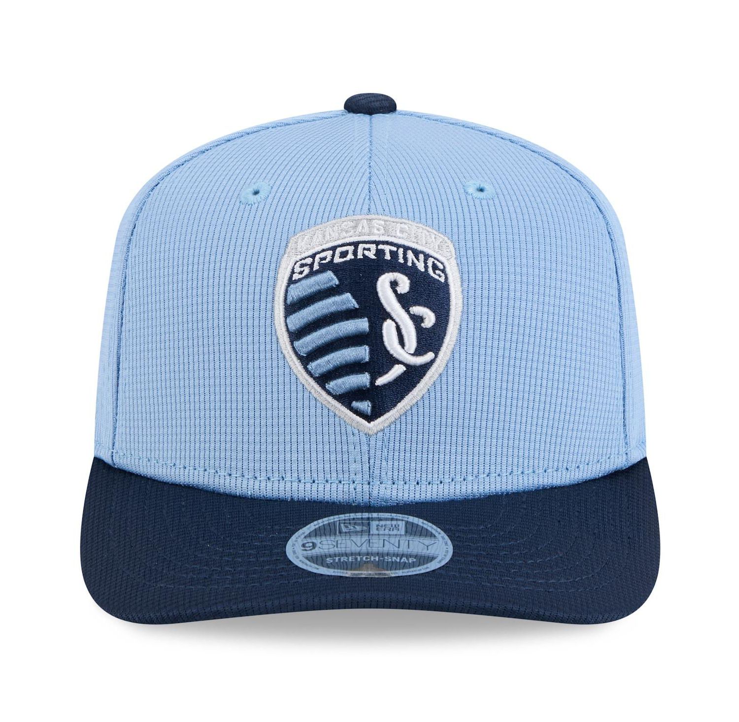 Men's Sky Blue/Navy Sporting Kansas City 2025 Jersey Hook 9SEVENTY Stretch-Snap Hat
