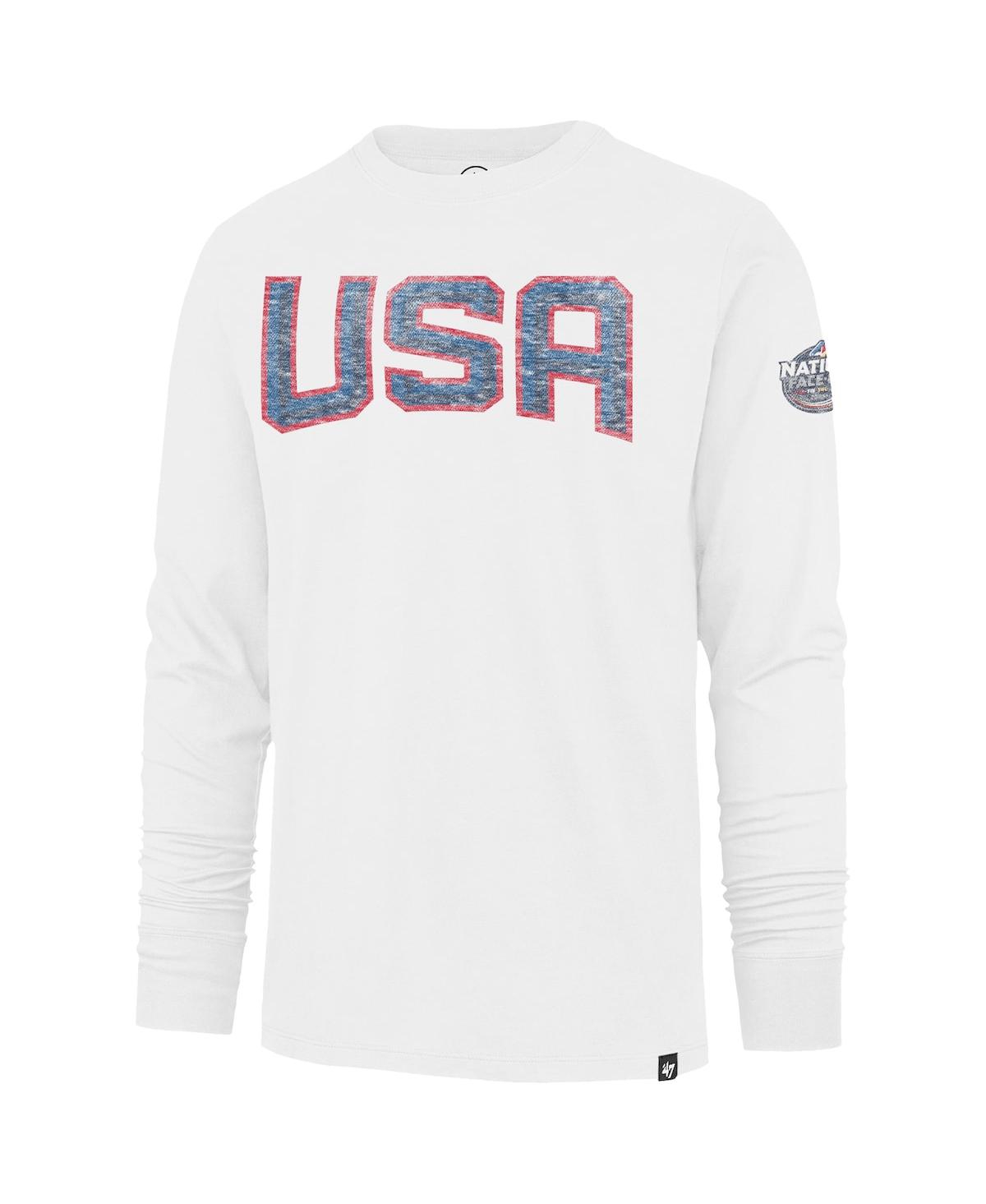 47 Brand Men's White Usa 2025 4 Nations Face-off Franklin Long Sleeve T-shirt In White