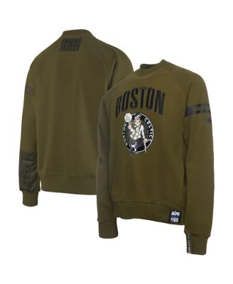 Two Hype - Men's Nba x Olive Boston Celtics Culture Hoops Collection Premium Pullover Sweatshirt