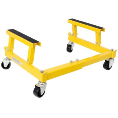 ATV Motorcycle Engine Cradle Dolly 1500lbs Capacity Adjustable Width Height Yellow