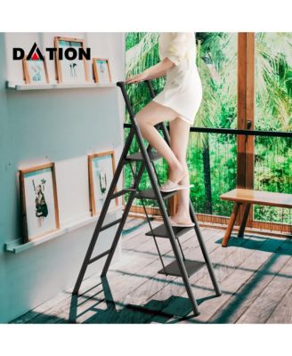 Light Folding 4-Step Ladder Multi-purpose Step Stool with Wide Anti-Slip Pedal and Safety Handle