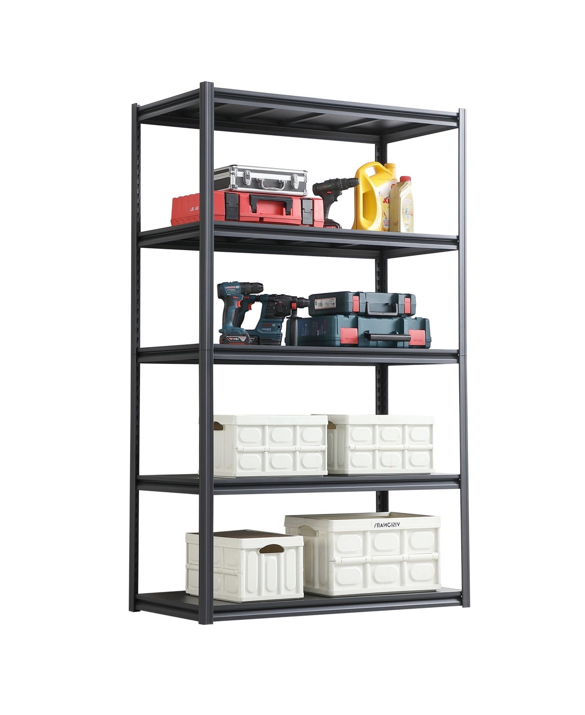 5 Tier Heavy Duty Metal Storage Shelves ,Easy to Assemble ,Adjustable ,Storage Shelves for Basements, Garages and Kitchen, 78 "H47.2"W23.6 "D