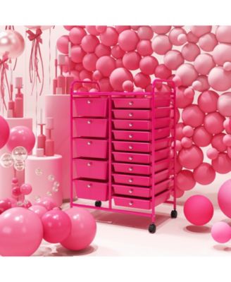 15-Drawer Utility Rolling Organizer Cart with Multi-Use Storage