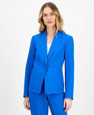 Women's Crepe One-Button Straight-Leg Pantsuit, Regular & Petite 
