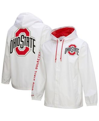 Mitchell & Ness - Men's&nbsp;White Ohio State Buckeyes Coaches Full-Snap Hoodie Jacket