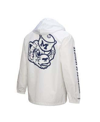 Men's&nbsp;White Michigan Wolverines Coaches Full-Snap Hoodie Jacket
