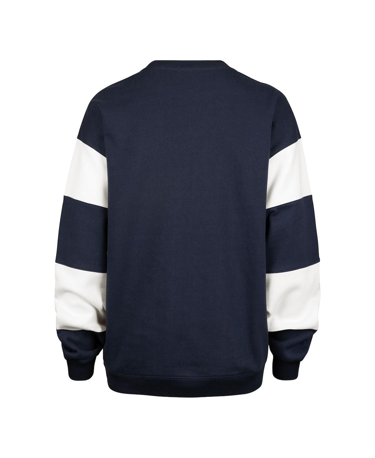 47 BRAND WOMEN'S NAVY NEW YORK RANGERS EEPHUS BARRED PULLOVER SWEATSHIRT 