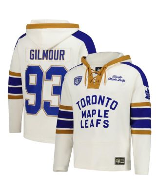 '47 Brand - Men's Doug Gilmour Cream Toronto Maple Leaf's Blue Line Heritage Name Number Lace-Up Pullover Hoodie
