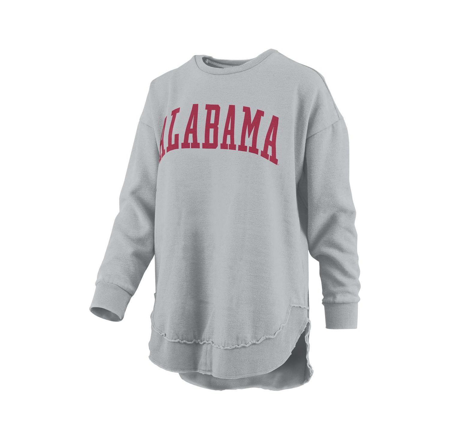 Women's Gray Alabama Crimson Tide Melange Poncho Vintage Fleece Long Sleeve Pullover Sweatshirt