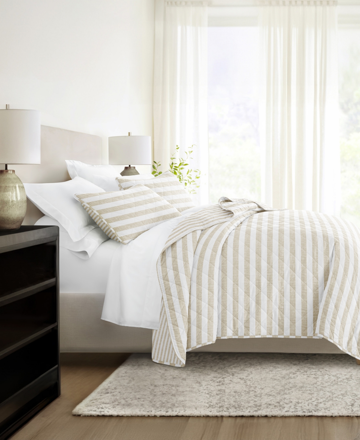 Ienjoy Home Classic Stripe Reversible 3-pc. Quilt Set, Full/queen