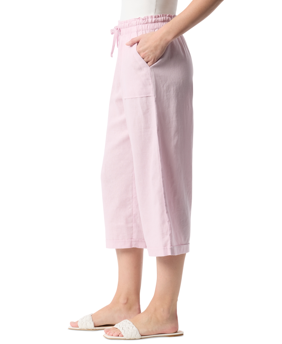 Gloria Vanderbilt Rainey Pull-on Wide-leg Cropped Pants In Soft Peony