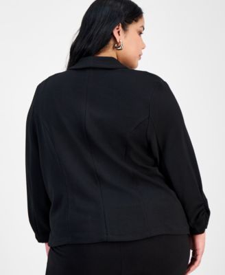 Trendy Plus Size Knit Drape-Front Blazer, Created for Macy's