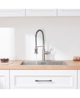 Kitchen Faucet with Pull Down Sprayer, with 360°Rotation Spout and 3-Function Nozzle for Use in Various Kitchen Styles