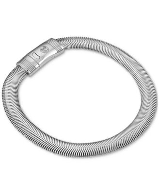 Flat Snake Chain Bracelet in Stainless Steel