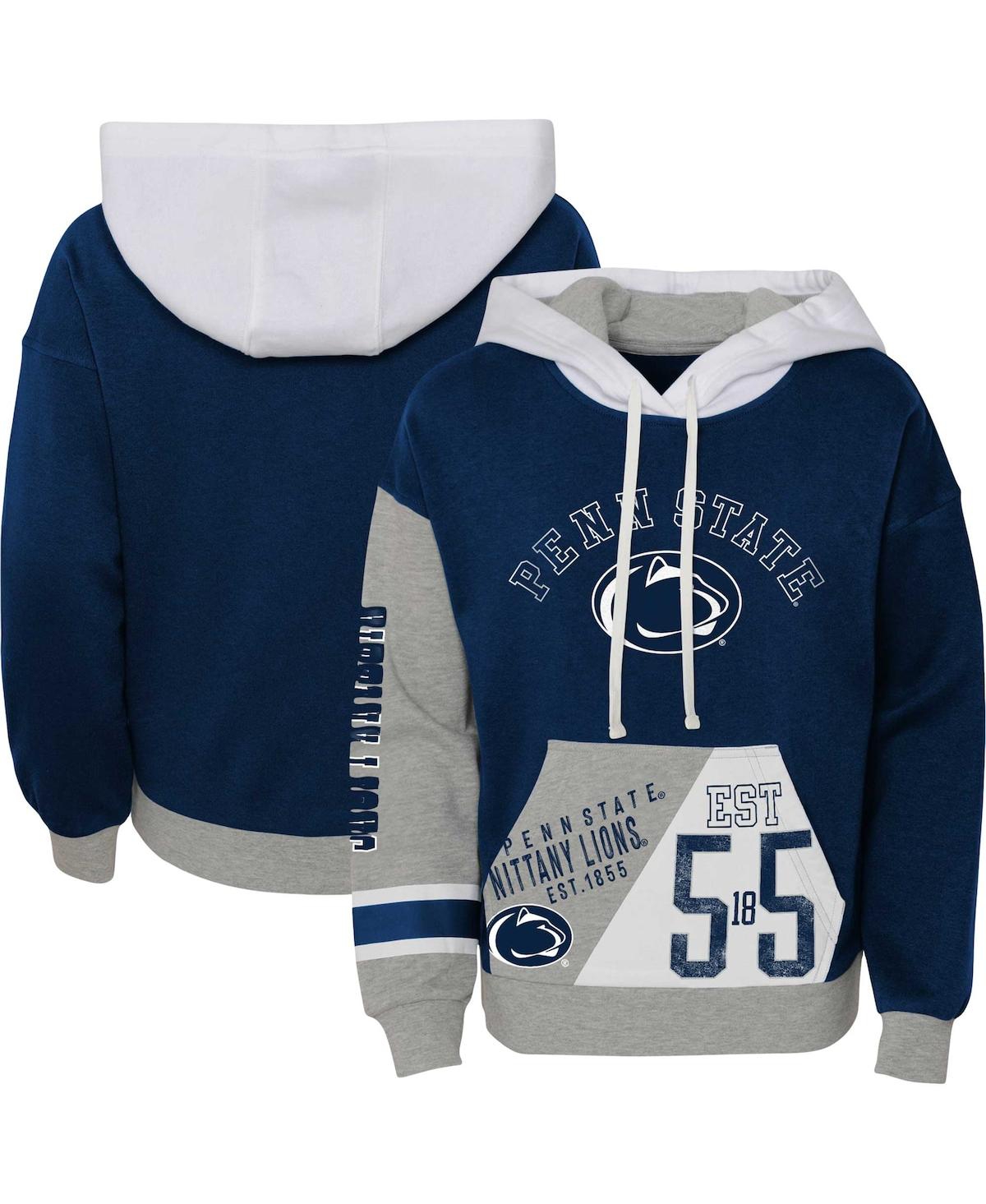 Outerstuff Big Girls Navy Penn State Nittany Lions True Fan Soft Fleece Pullover Hoodie In Navy