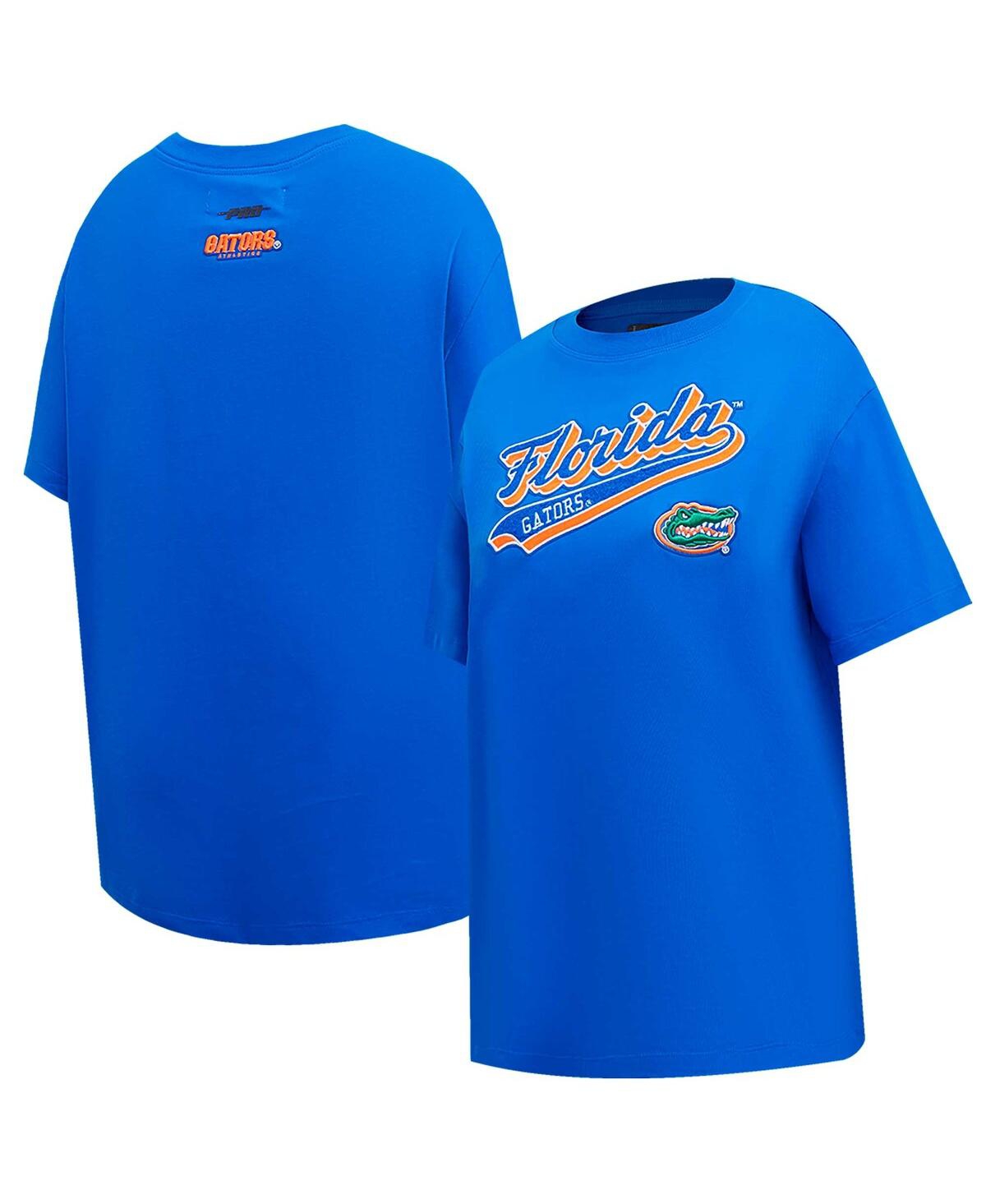 Women's Royal Florida Gators Script Tail Oversized Boyfriend T-Shirt - Royal