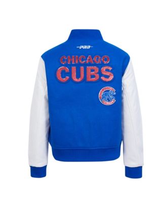 Women's Royal Chicago Cubs Game Day Classics Wool Full-Zip Varsity Jacket