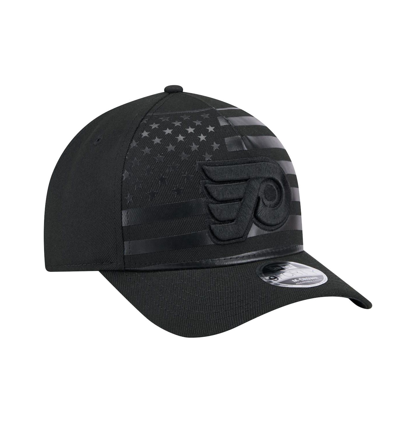 Мужская кепка New Era Black Philadelphia Flyers Game Day Stealth Flag 9FORTY A-Frame Adjustable Hat — фото 3