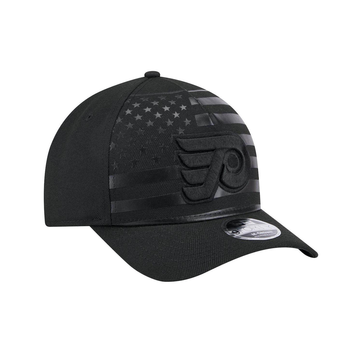 Men's Black Philadelphia Flyers Game Day Stealth Flag 9FORTY A-Frame Adjustable Hat