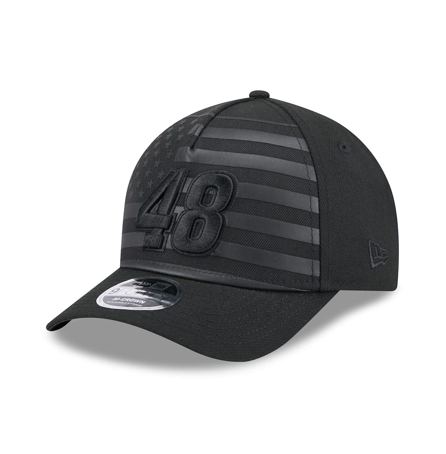 Мужская кепка New Era Black Alex Bowman American Flag 9FORTY M-Crown A-Frame Adjustable Hat — фото 1