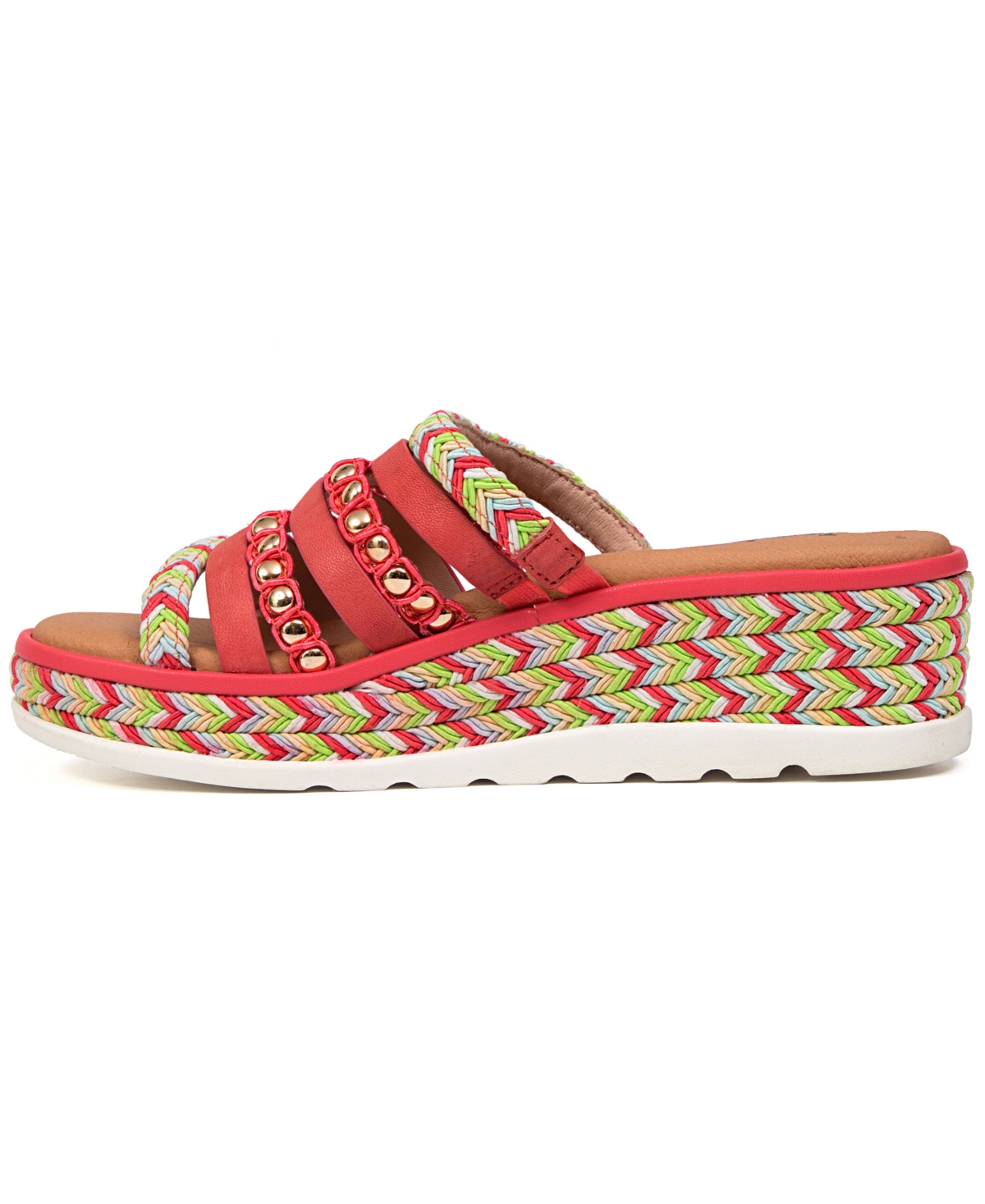 Jambu Dahlia Wedge Sandal In Coral Multi