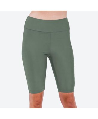 Women's Chlorine Resistant High Waisted Long Bike Swim Shorts