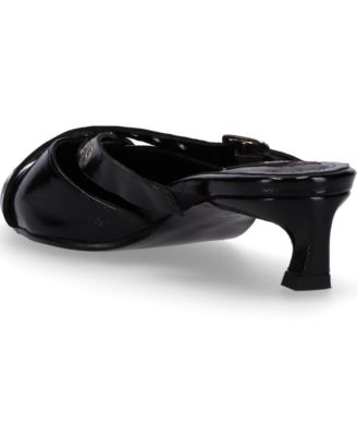 Zyra Onix Black Leather Mules