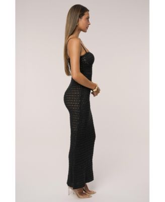Women's Deep Sea Crochet Maxi Dress
