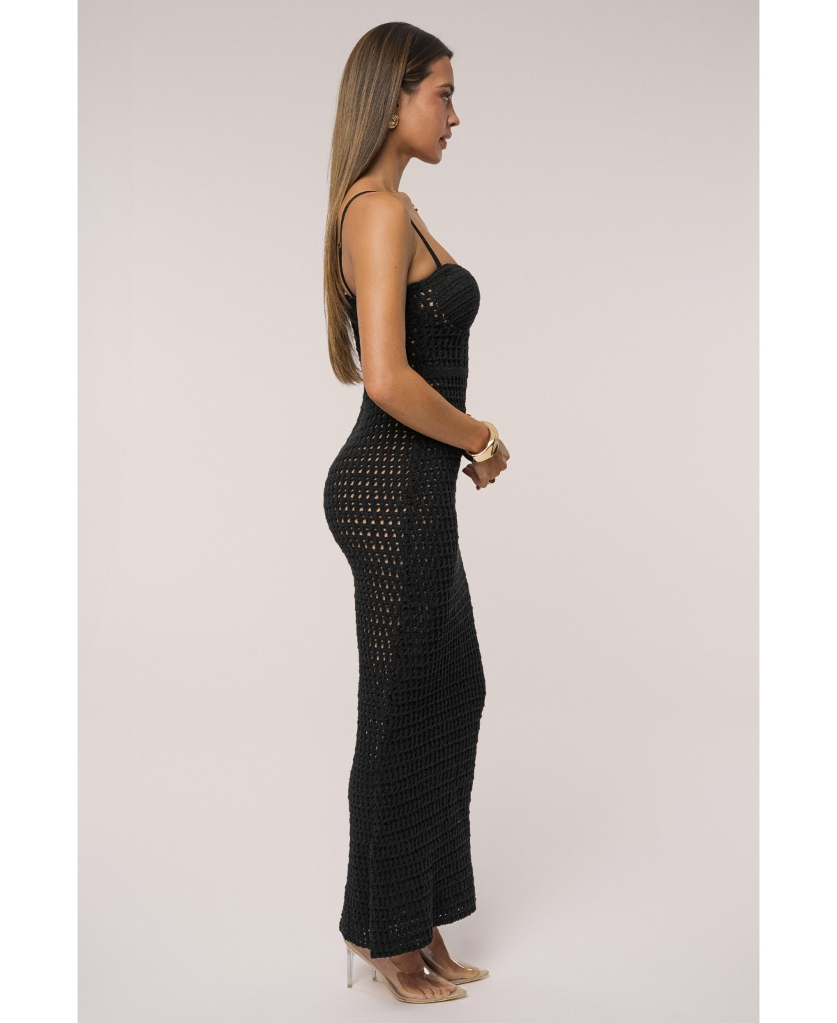 Jluxlabel Women's Deep Sea Crochet Maxi Dress